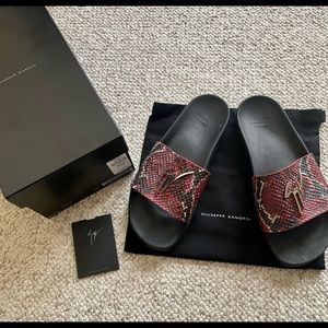 Giuseppe Zanotti Red Snake Sandals/Slides 9D